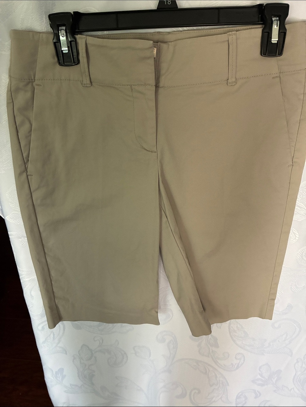 Ann Taylor Classic Pull-On Bermuda Shorts in Light Taupe